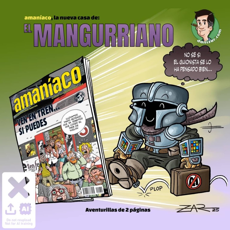 Promoción de la aparición del Mangurriano en la revista de cómics Amaníaco